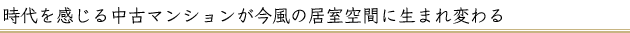 時代を感じる中古マンションが今風の居室空間に生まれ変わる